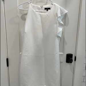 Ruffle sleeve white dress, size large from Lulus